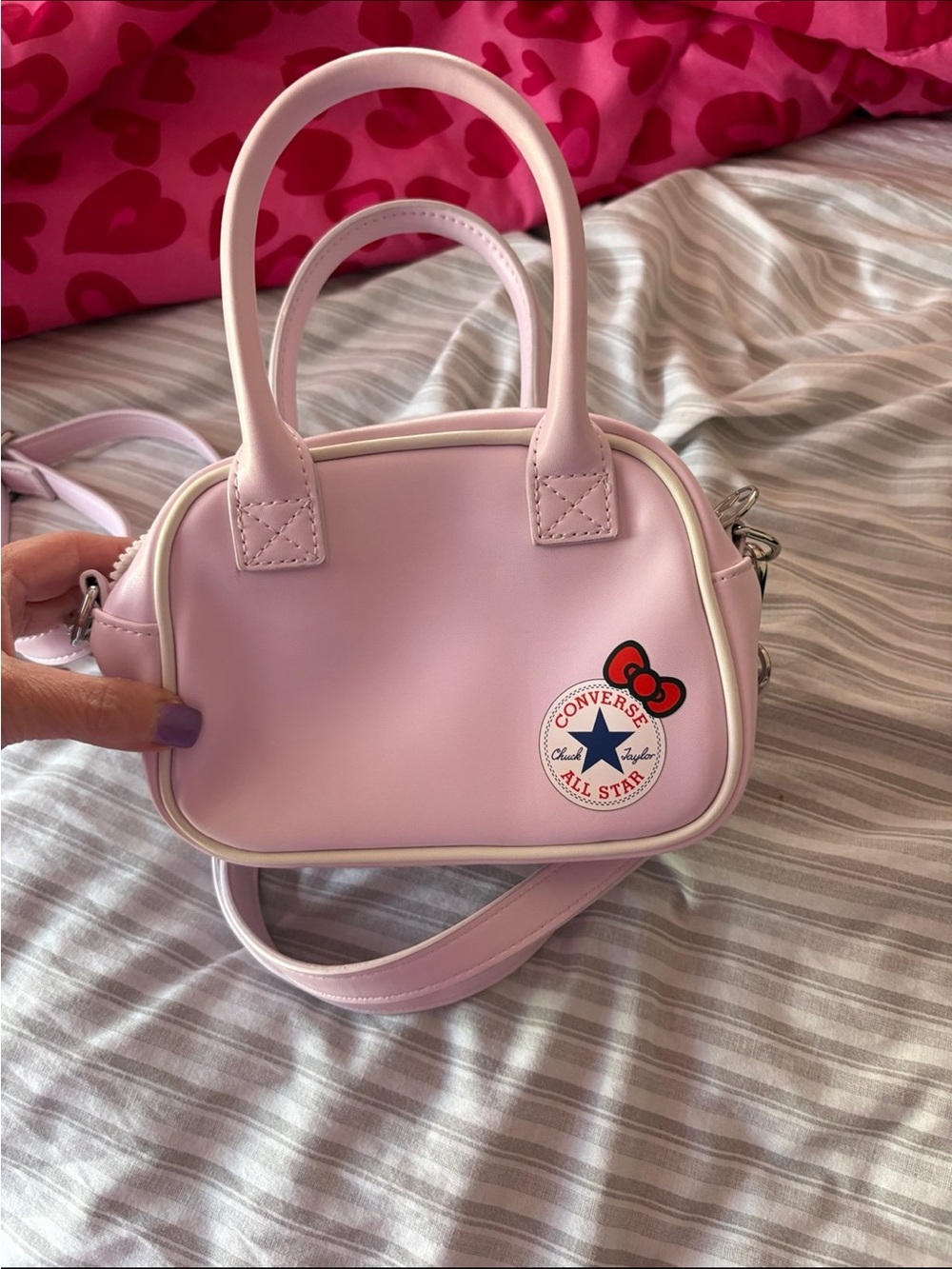 Converse Pink Mini Satchel with Hello Kitty Accent